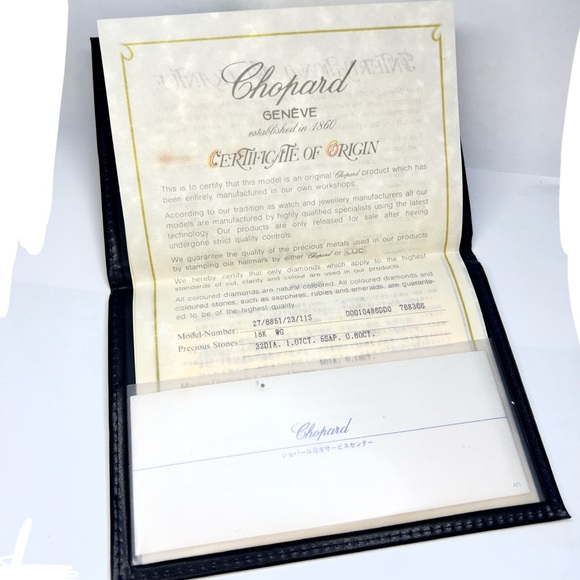 CHOPARD Blue Faux Leather Watch Jewelry Documents Holder 6.75x5inchesCertificate